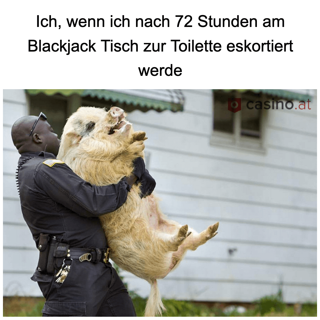 Zwangspause nach stundenlangem Blackjack Spiel – Casino Meme