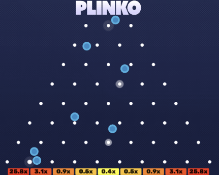 Plinko von Hacksaw Gaming mit einem Spielfeld von nur 8 Reihen