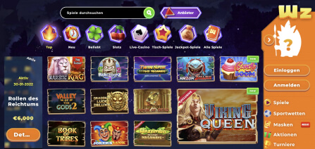 Wazamba Casino Homepage