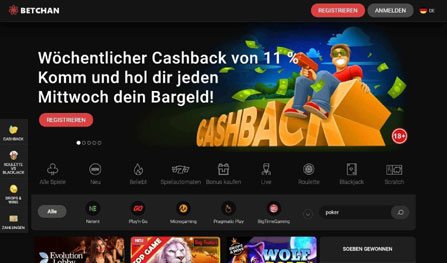 Betchan Casino Homepage