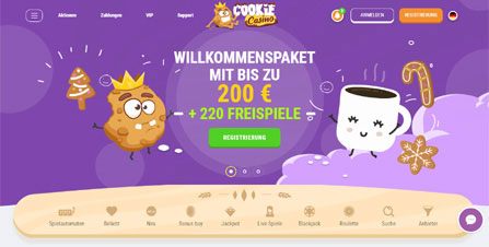 Cookie Casino Homepage