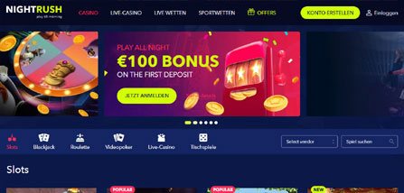 NightRush Homepage