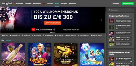 TonyBet Homepage