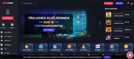 Woo Casino Homepage