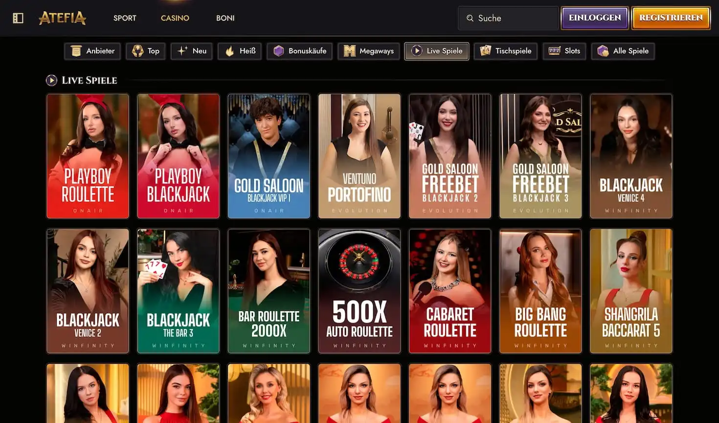 Das Live Casino im Atefia Casino