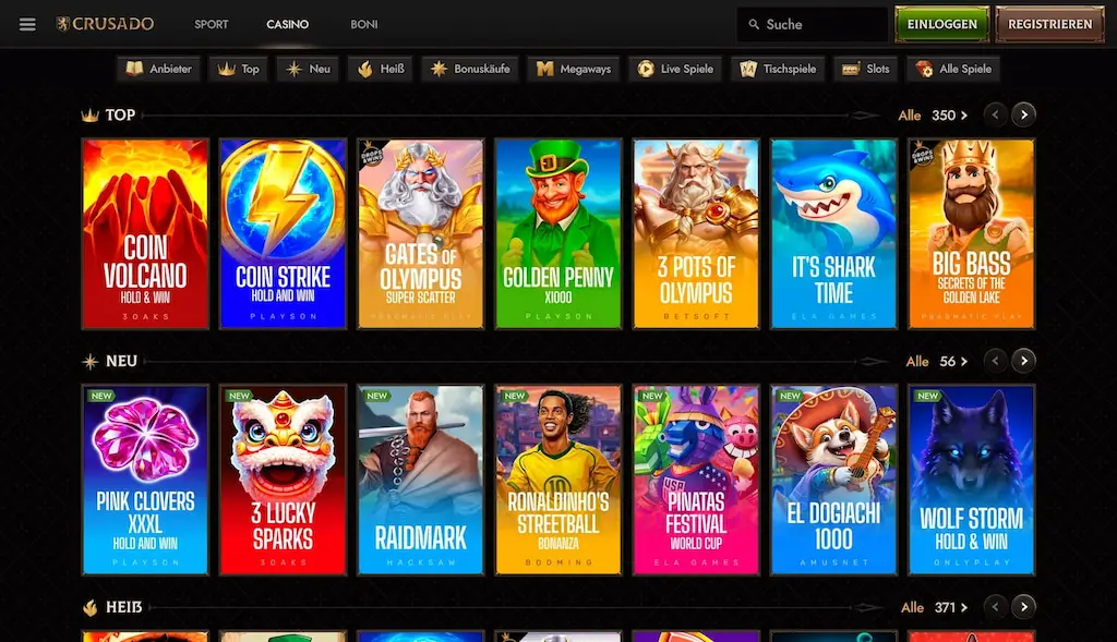 Spielautomaten im Crusado Casino