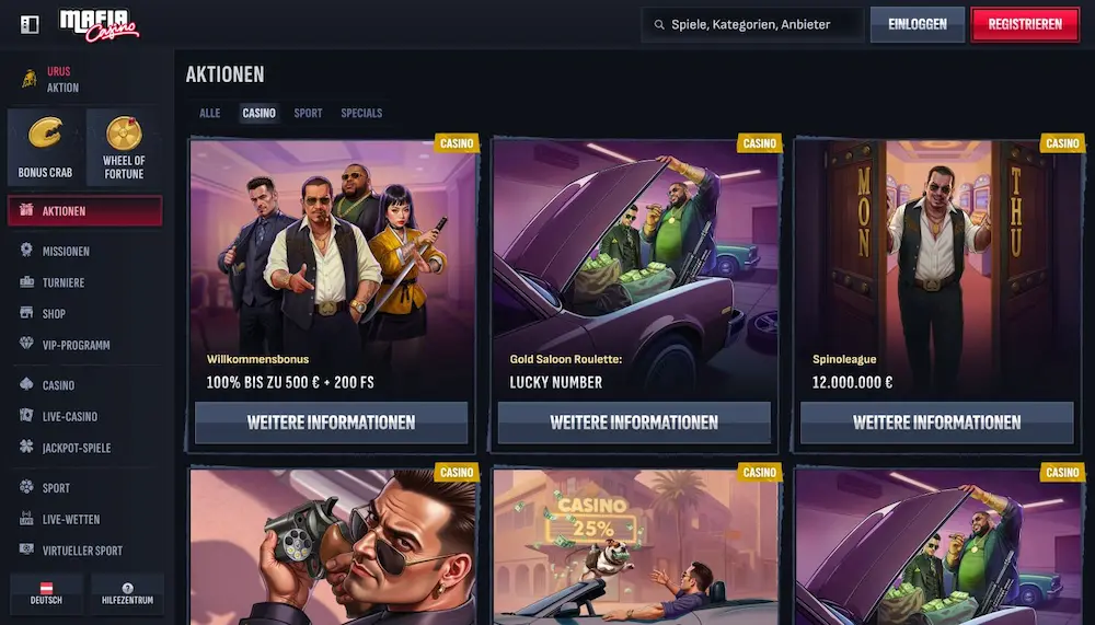 Der Mafia Casino Bonus für neue Spieler