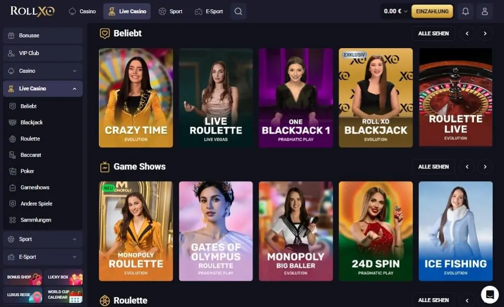 RollXO Live Casino