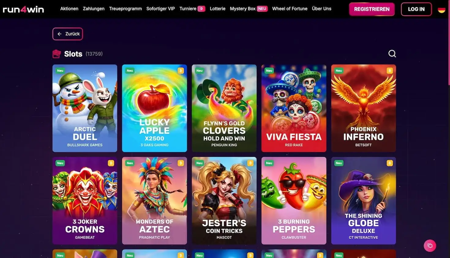 Spielautomaten im Run4Win Casino