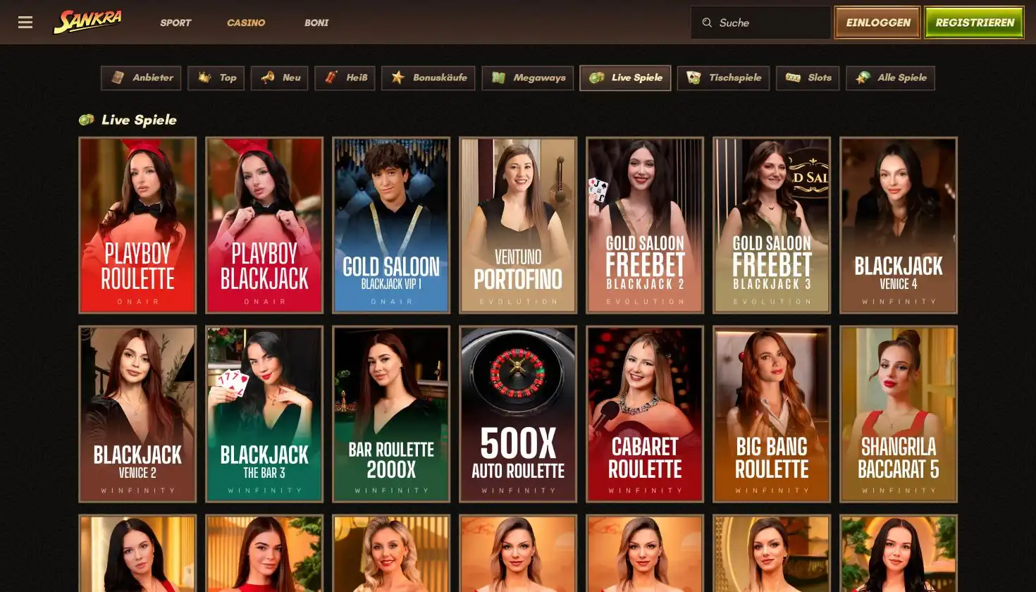 Das Live Casino im Sankra Casino