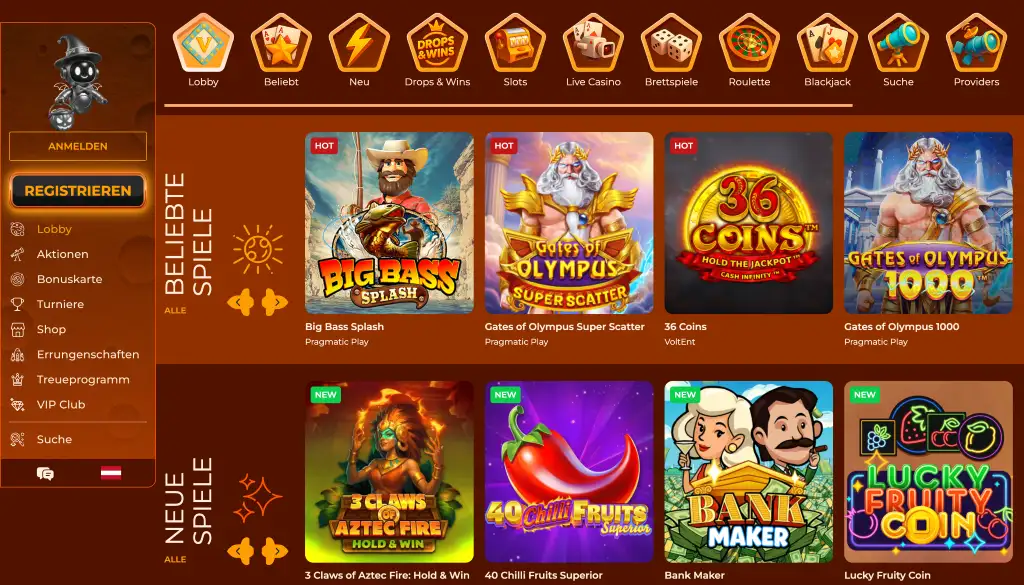 VegaZone Casino Spiele
